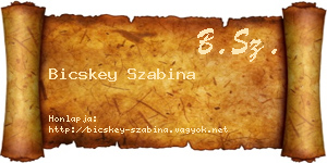 Bicskey Szabina névjegykártya